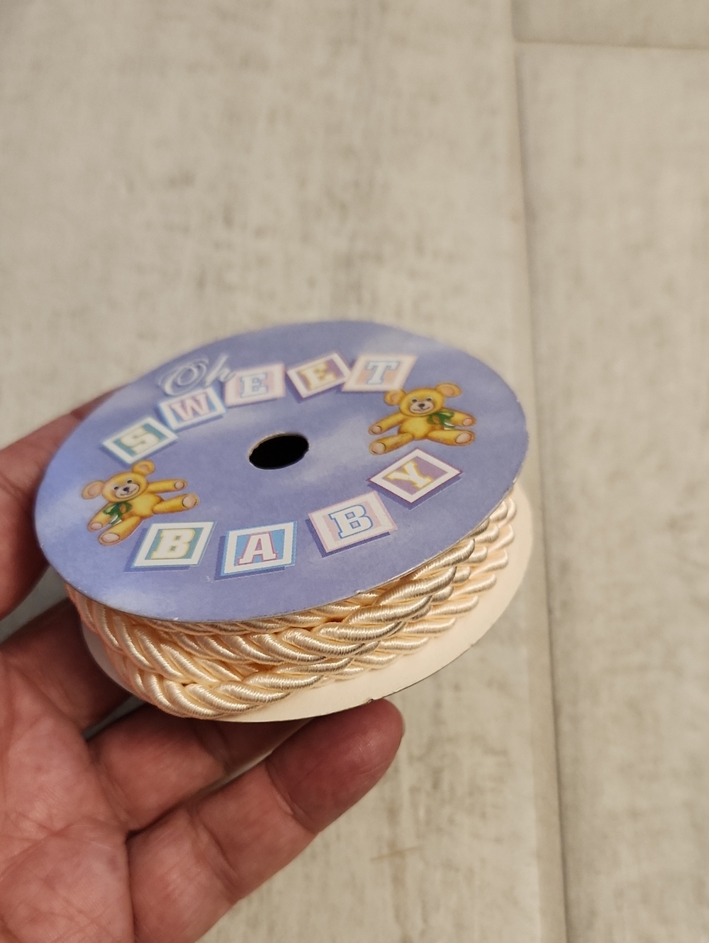 Satin Twist Cord Ribbon - Cream